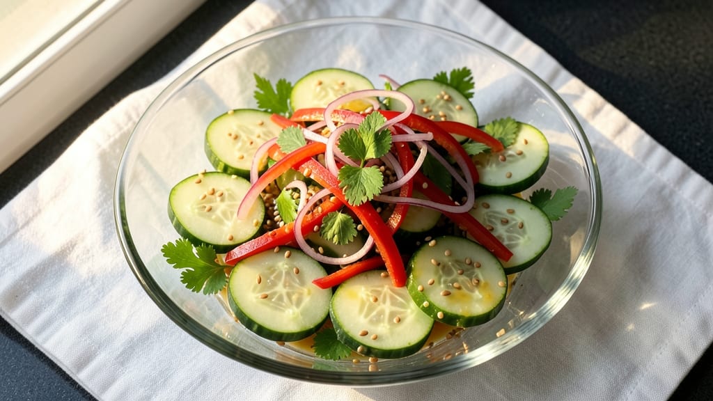 Asian Sesame Cucumber Salad Recipe: Crunchy Coolness With Nutty Depth
