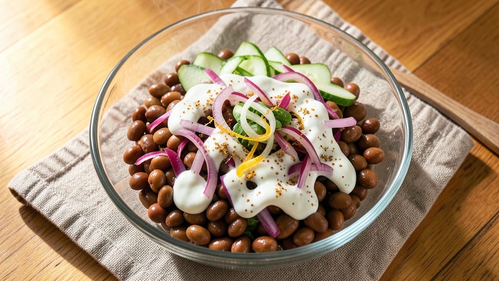 Black Eyed Peas Salad Indian Recipe: Spiced Lentils with Cool Cucumber Crunch