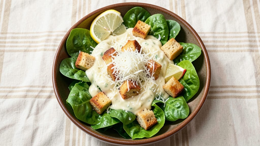 Caesar Salad Bowl Recipe: Crispy Croutons and Creamy Parmesan Magic