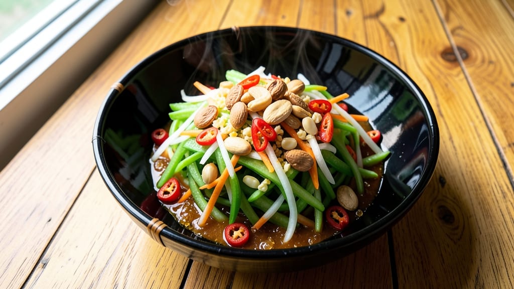 Burmese Papaya Salad Recipe: Tangy Tamarind Zing with Crunchy Toasted Peanuts