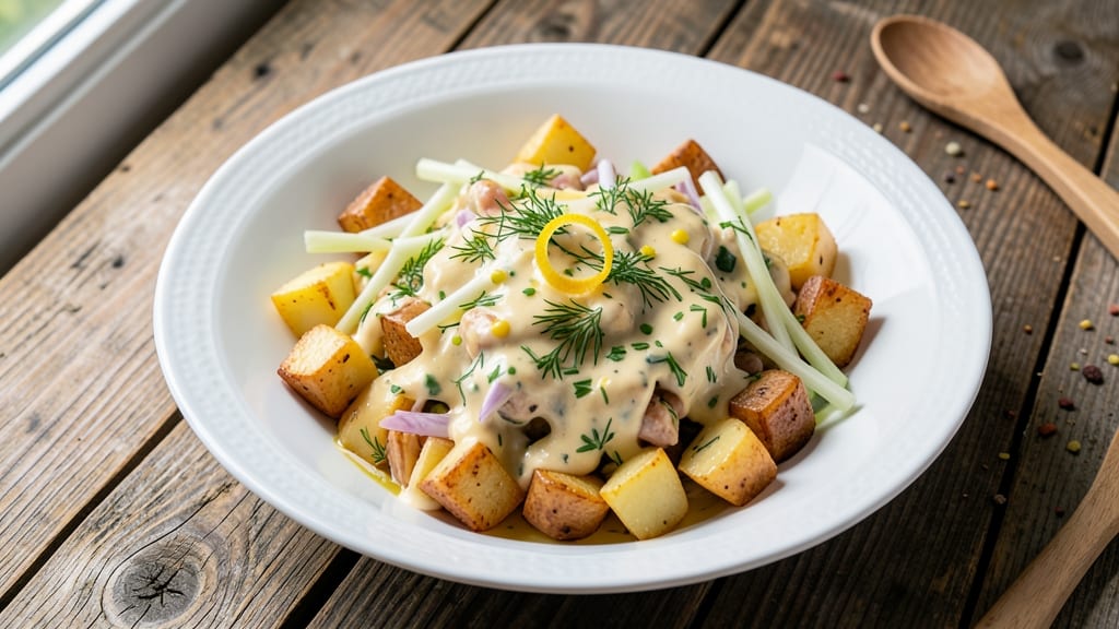 Bill Miller's Potato Salad Recipe: Herbed Mayonnaise with Warm Potatoes