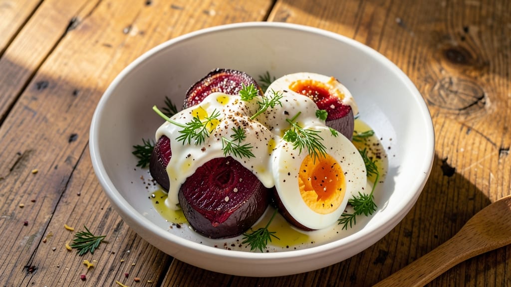 Beetroot and Egg Salad Recipe: Earthy Sweetness Meets Herbed Protein Crunch
