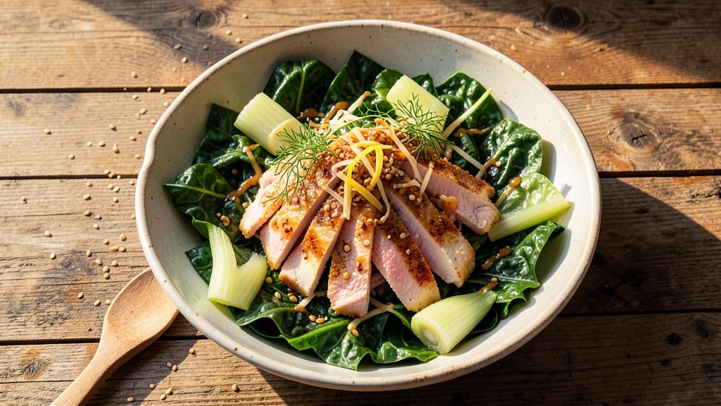 California Chicken Cafe Chinese Cabbage Salad Recipe: Crisp Celery Crowns and Creamy Sesame Dressing Bliss