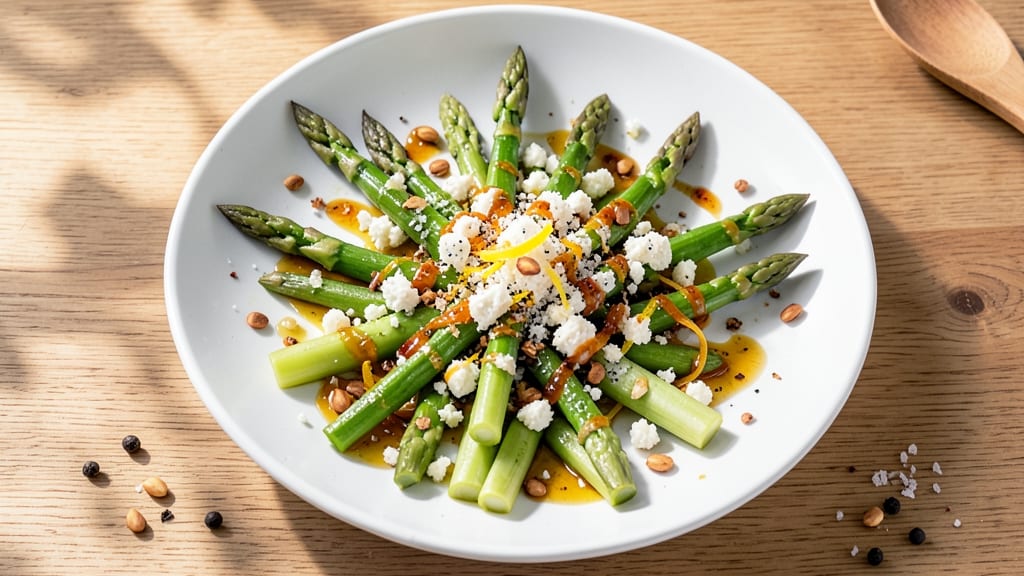 Asparagus Salad Recipe With Feta: Crisp Blanched Stems and Briny Cheese Bite