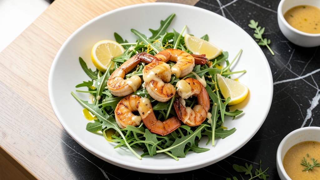 Arugula Shrimp Salad Recipe: Bright Lemon-Garlic Shrimp Over Peppery Greens