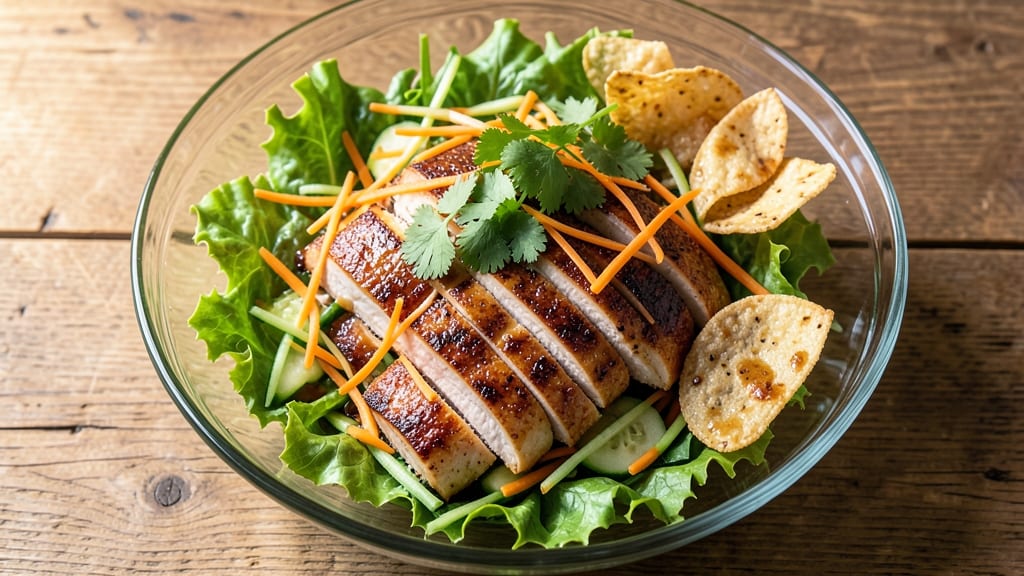 Asian Style Chicken Salad Recipe: Crispy Wonton Crunch Meets Sweet Chili Zing
