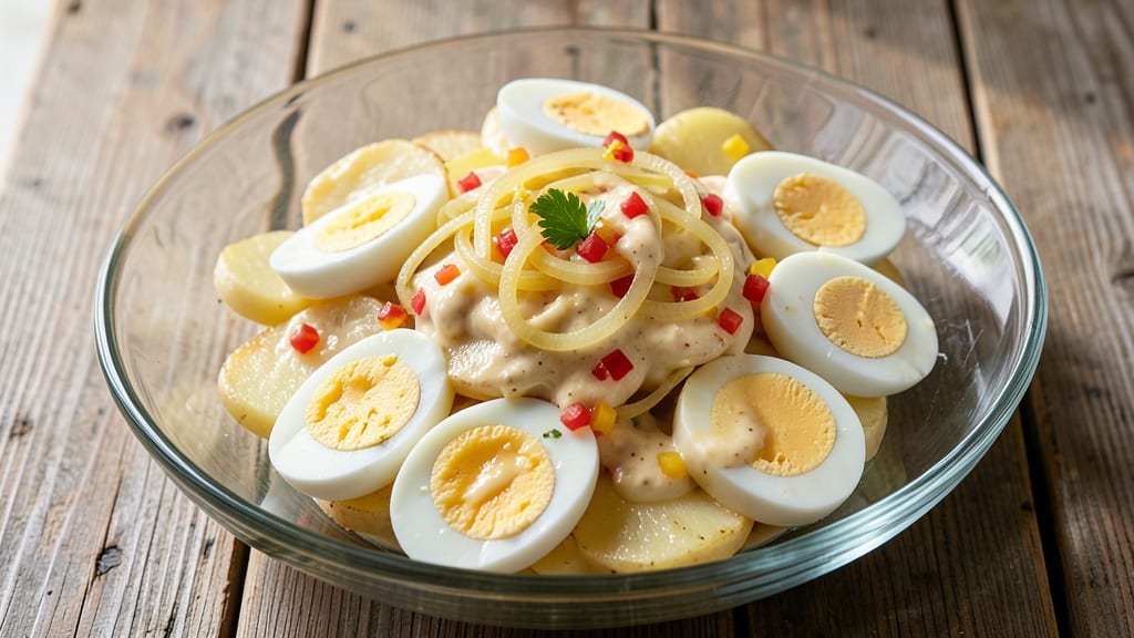 Marzetti-Style Potato Salad Recipe: Cool, Creamy Center With Crunchy Mustard-Pickled Onions