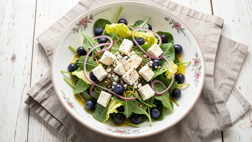 Blueberry Feta Salad Recipe: Sweet-Tart Bite With Creamy Crunch