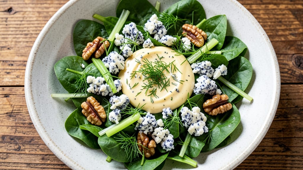 Blue Salad Recipe: Crisp Celery Crowns and Creamy Herb Cream Cheese Bliss