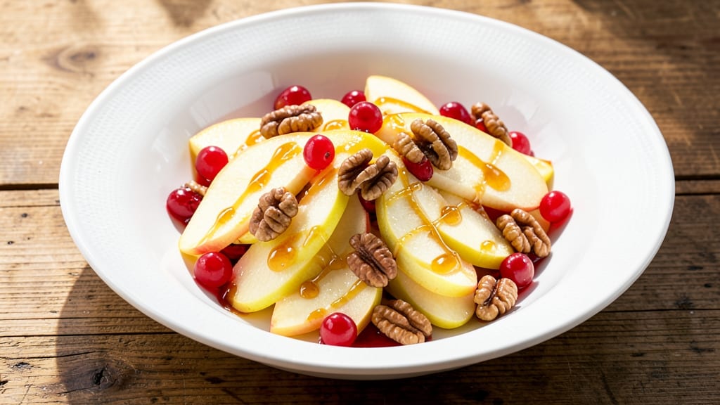 Apple Walnut Salad With Cranberry Vinaigrette Recipe: Sweet-Tart Balance With Toasted Crunch