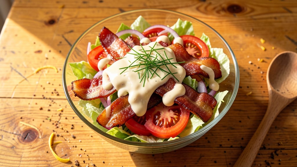BLT Salad Recipe With Mayonnaise: Crunchy Bacon and Creamy Herb Dressing Fusion