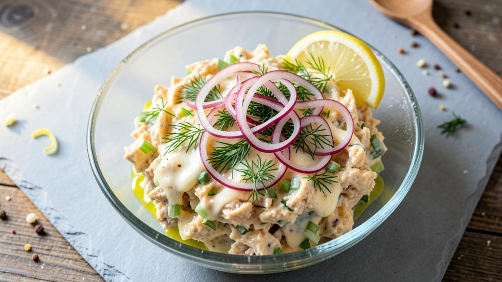 Basic Tuna Fish Salad Recipe: Crisp Celery Crowns and Zesty Herb Twist