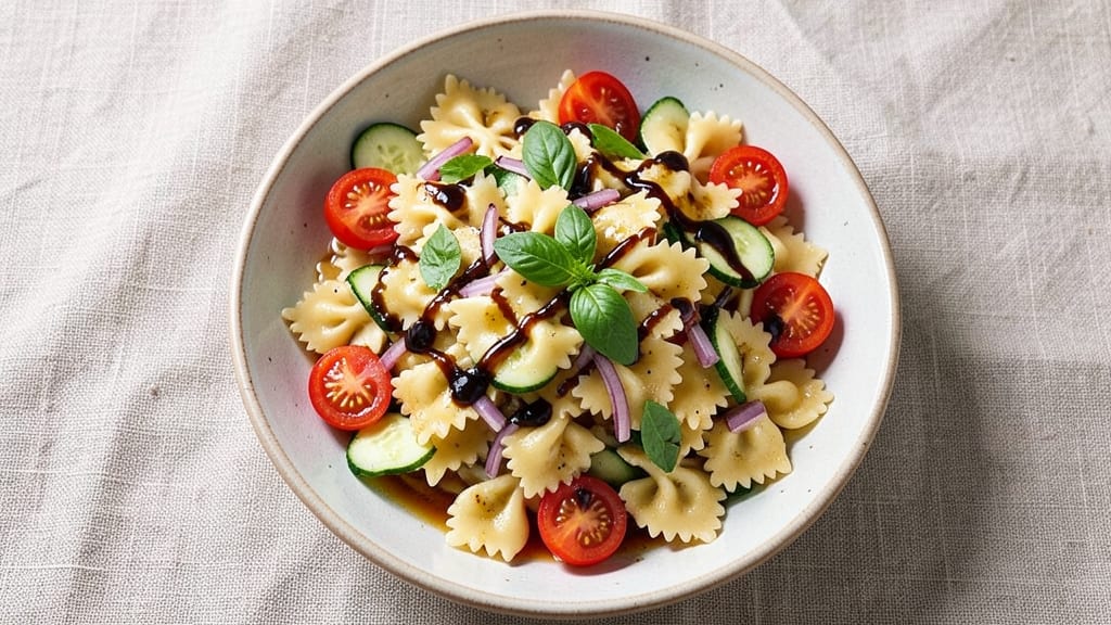 Balsamic Vinaigrette Pasta Salad Recipe: Bold Tang and Crisp Pasta Bites
