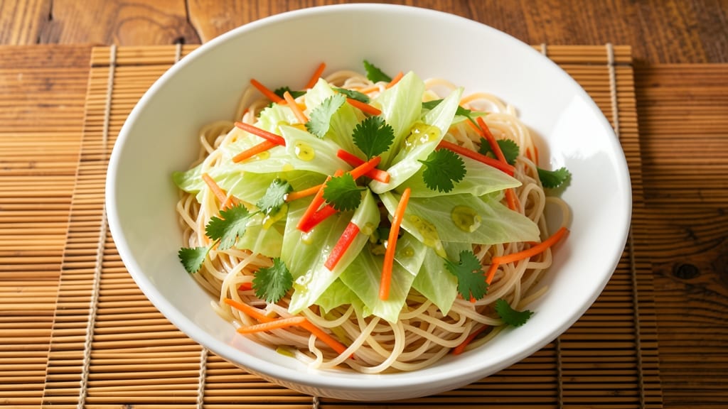 Asian Cabbage Noodle Salad Recipe: Crunchy Rice Noodles With Tangy Lime Dressing