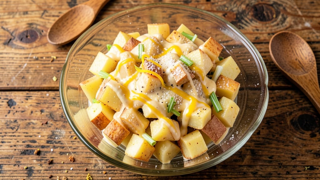 Amish Style Potato Salad Recipe: Mayonnaise-Rich Crunch With Celery and Onion Crowns