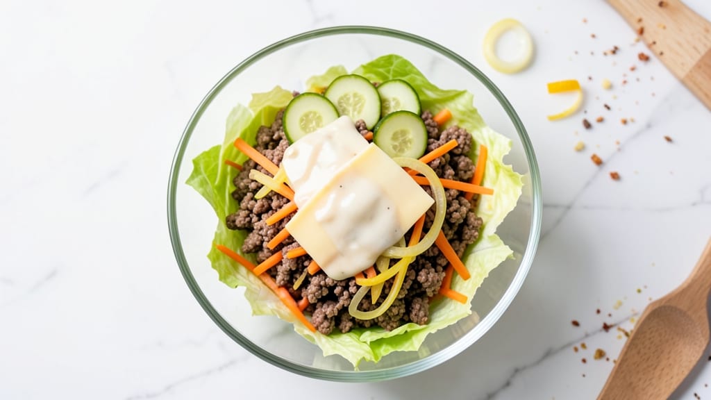 Big Mac Salad Recipe Optavia: Cheesy Beef Crunch With Low-Carb Twist