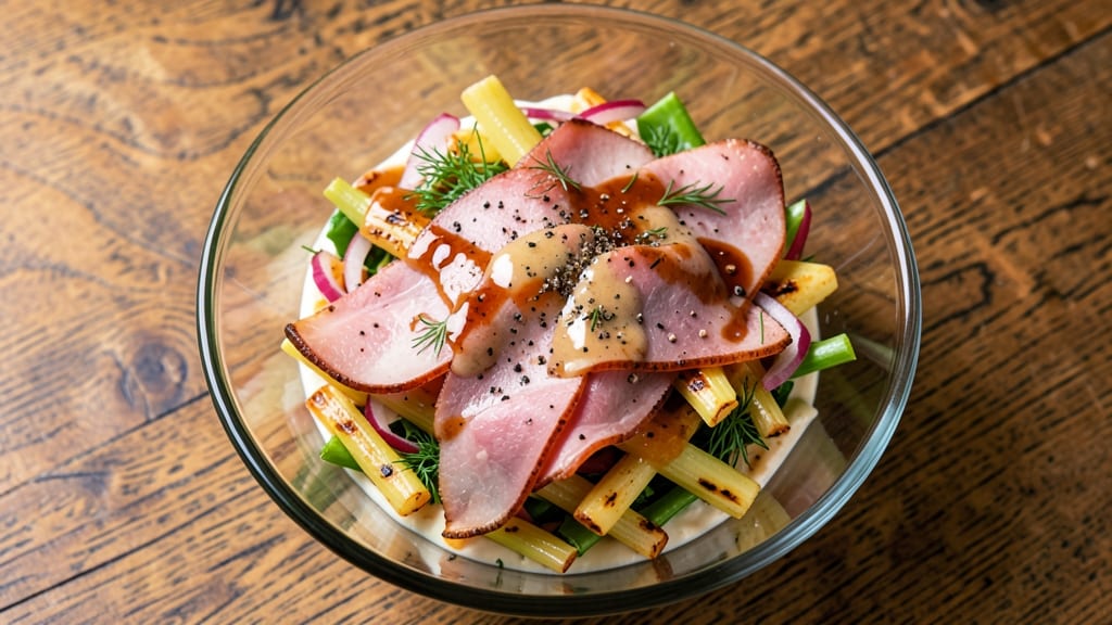Brobeck's BBQ Ham Salad Recipe: Smoky-Sweet Glaze on Crisp Celery Crowns
