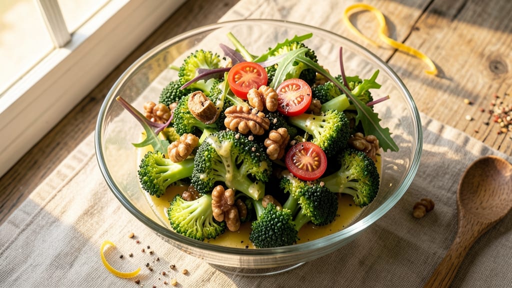 Broccoli and Walnut Salad Recipe: Crisp-Topped Crunch With Nutty Warmth