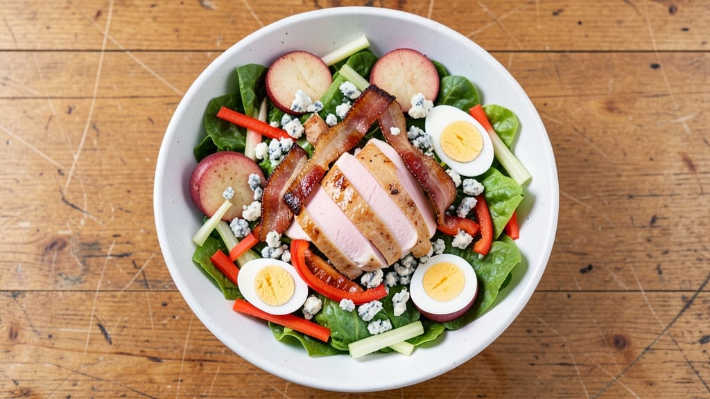 Jamie Oliver's Cobb Salad Recipe: Smoky Bacon and Crisp Celery Crowns With Herb Cream Cheese Bliss