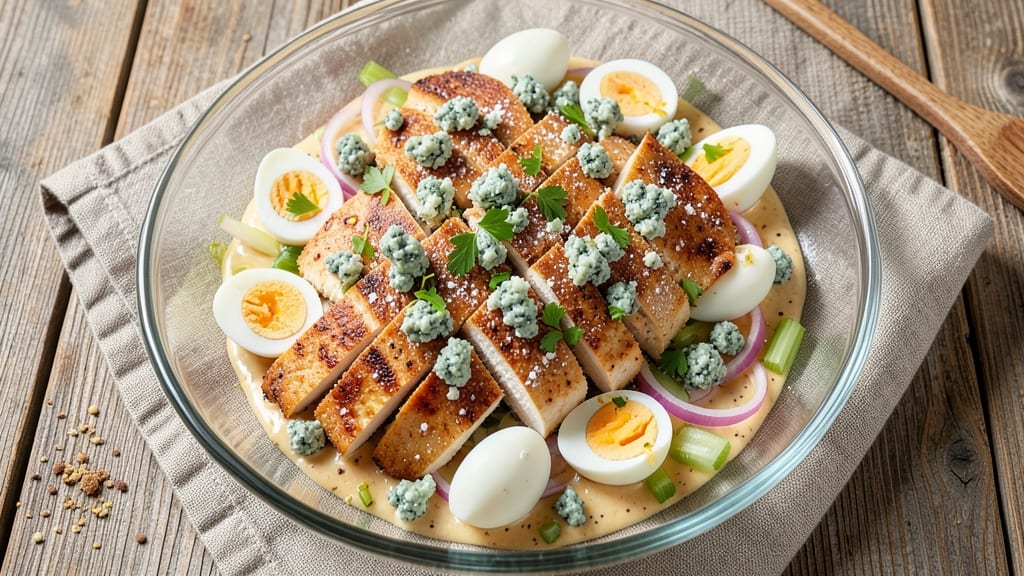 Blue Cheese Chicken Salad Recipe: Crispy Bites and Tangy Cream Cheese Bliss