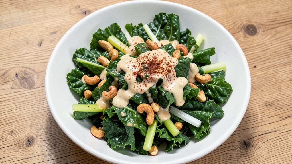 By Chloe Kale Caesar Salad Recipe: Crispy Celery Crowns With Smoky Herb Cream Cheese