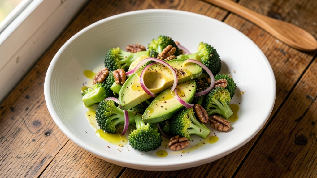 Avocado and Broccoli Salad Recipe: Bright Citrus Twist With Crunchy Walnut Topping