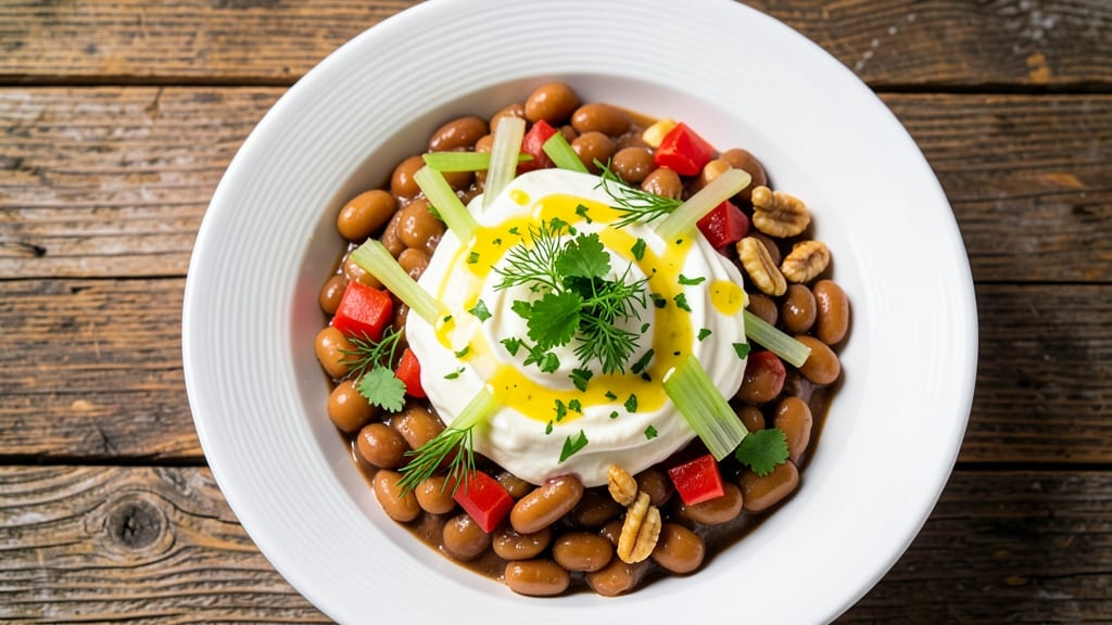 Bean Salad Dip Recipe: Crisp Celery Crowns and Cool Herb Cream Cheese Bliss