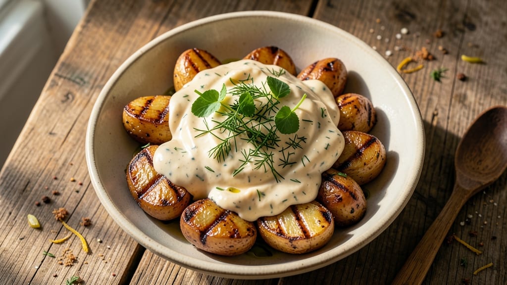 Bobby Flay's Grilled Potato Salad Recipe: Charred Florets and Creamy Herb Vinaigrette Harmony