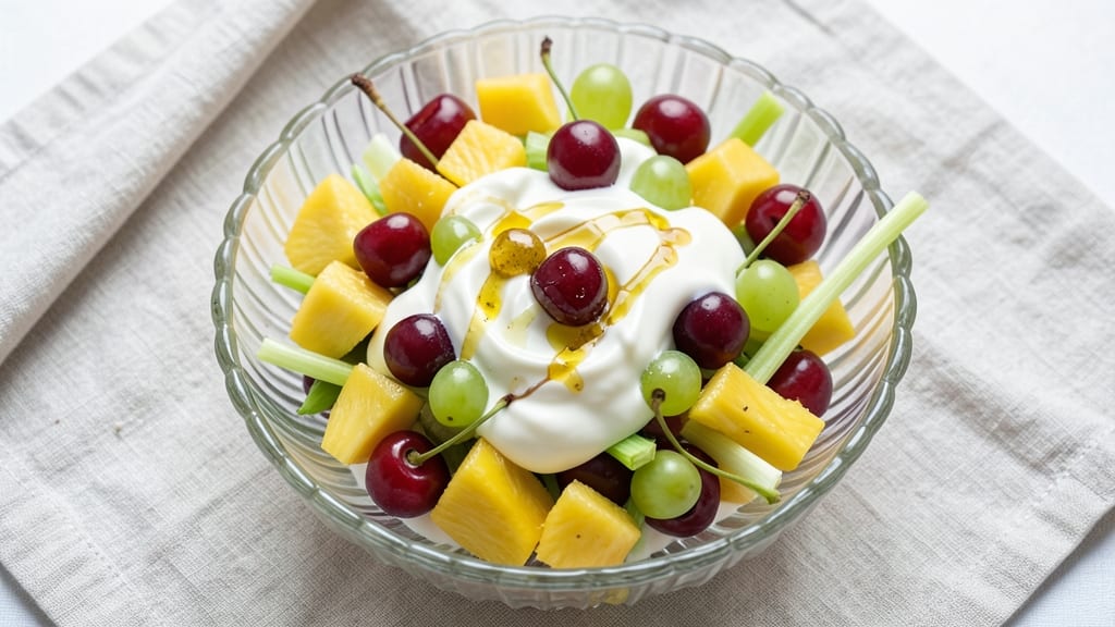 Canned Fruit Cocktail Salad Recipe: Retro Comfort With Crunchy Celery Crowns