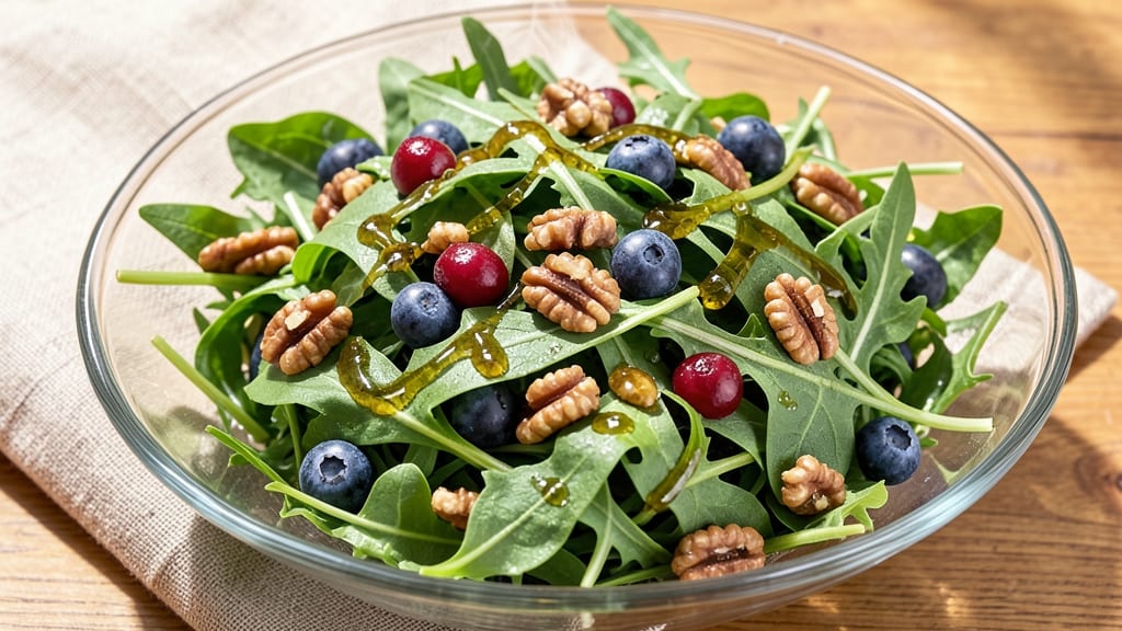Arugula Blueberry Salad Recipe: Sweet-Tart Balance With Crispy Walnut Topping