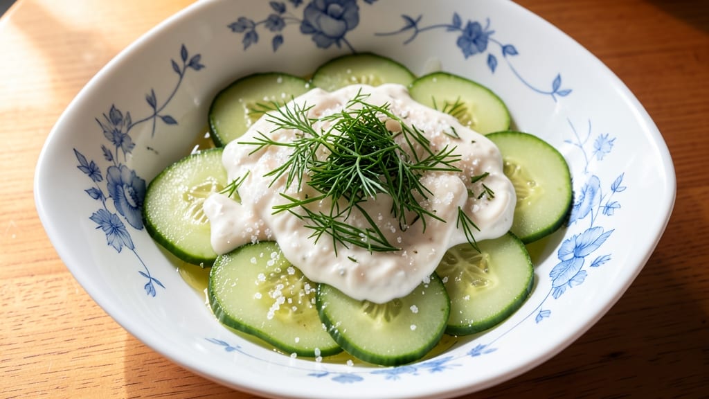Cucumber Salad Recipe With Sour Cream, Vinegar, and Sugar: Crisp Cool Refreshment in 15 Minutes