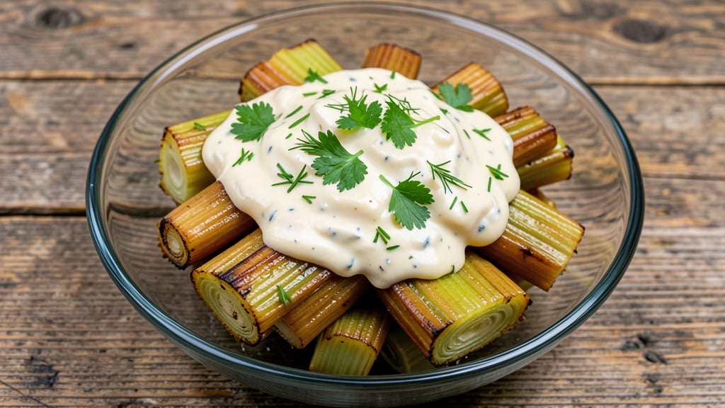 Boiled Salad Recipe: Warm Celery Crown Crunch With Creamy Herb Dressing